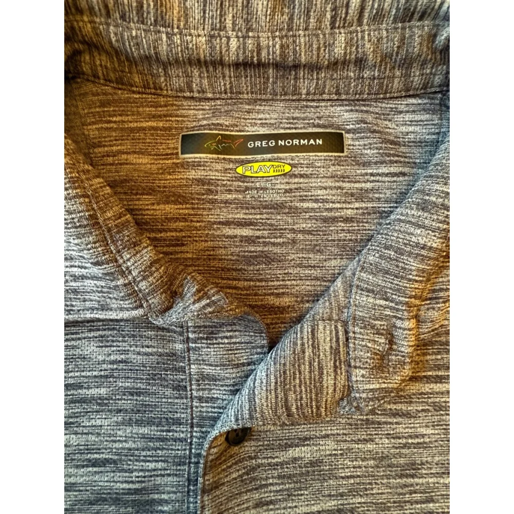 Greg Norman Play Dry Men's Gray Heathered Polo Shirt L - Picture 4 of 11
